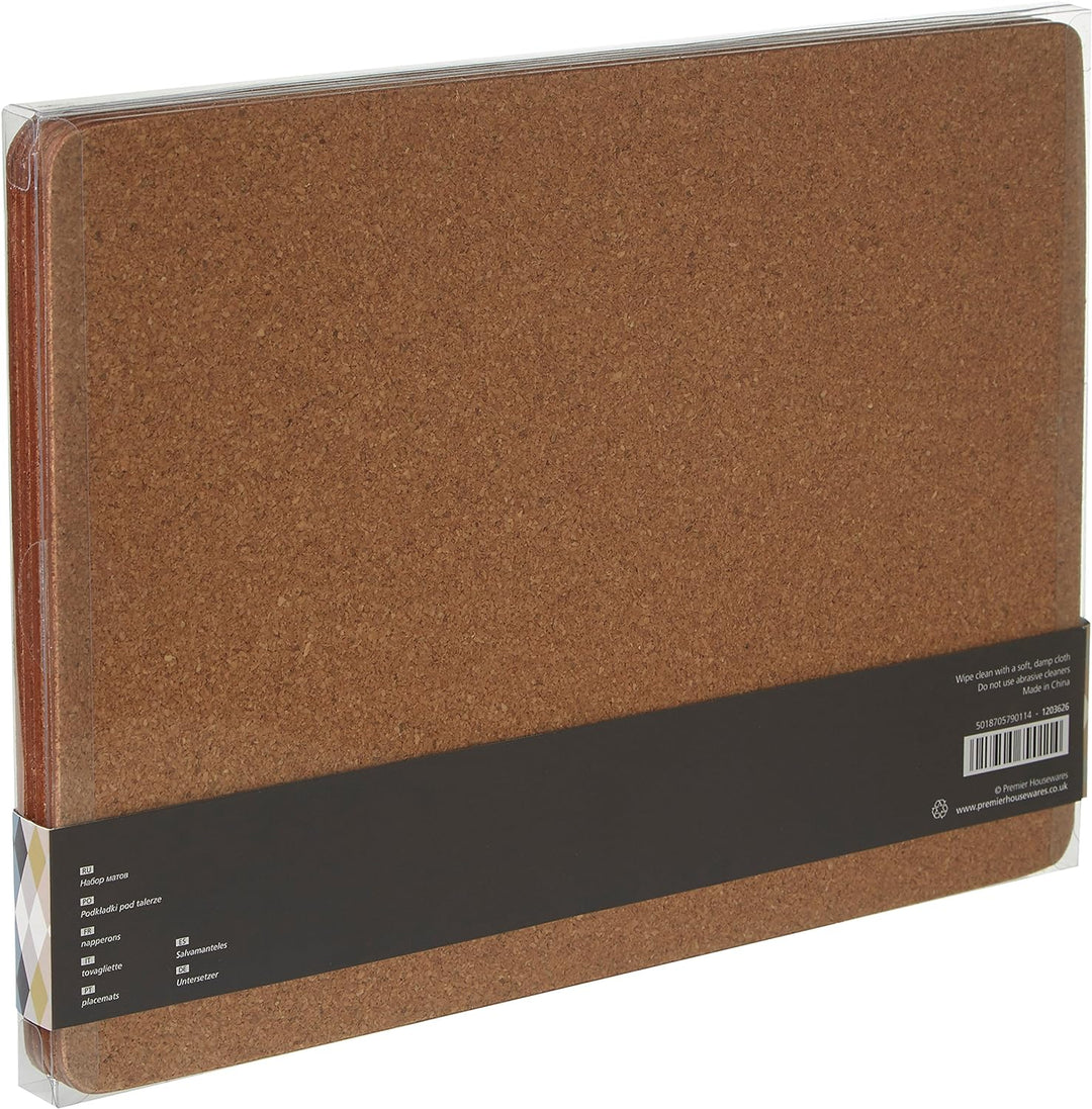 Premier Housewares Cirque Set von 4 Tischsets, Kork 1 Mehrfarbig, 1 Mehrfarbig