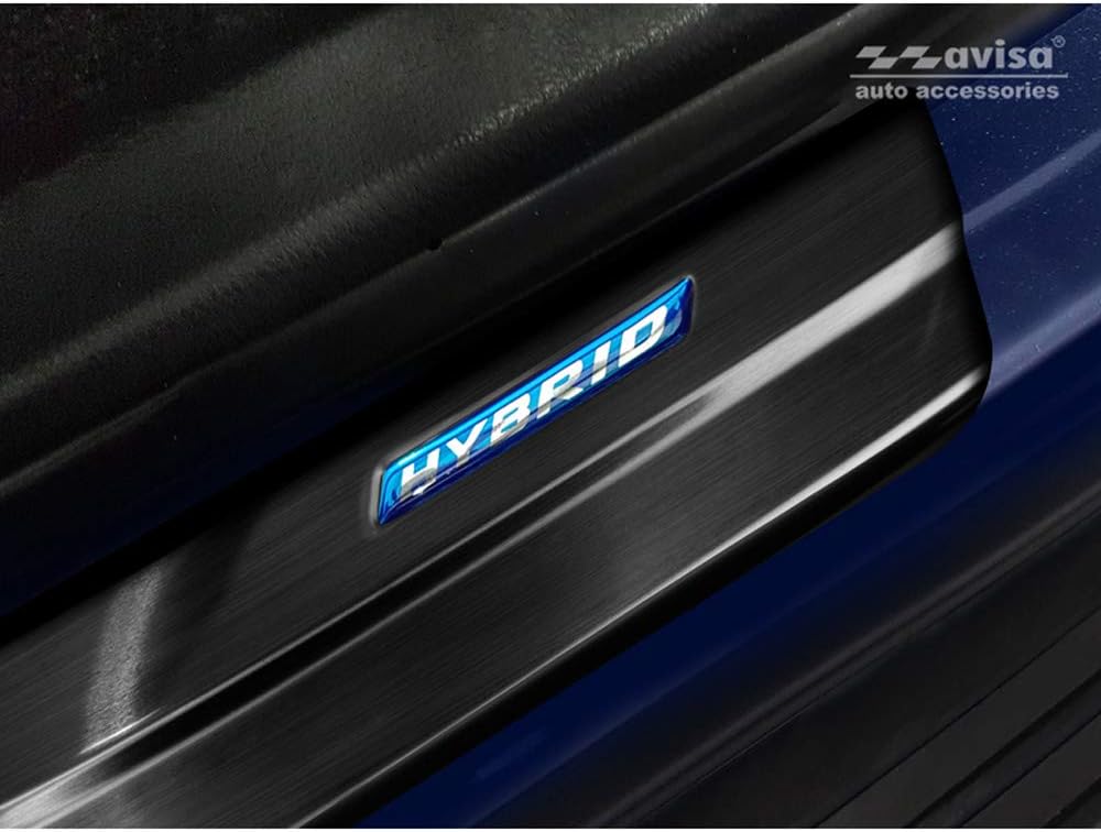 Black INOX Door sill Protectors Compatible with Toyota RAV4 (5th Gen.) 2018- & Suzuki Across 2020- -