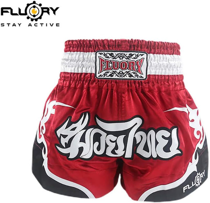 FLUORY Muay Thai Fight Shorts, MMA Shorts Bekleidung Training Käfig Kampf Grappling Martial Arts Kic