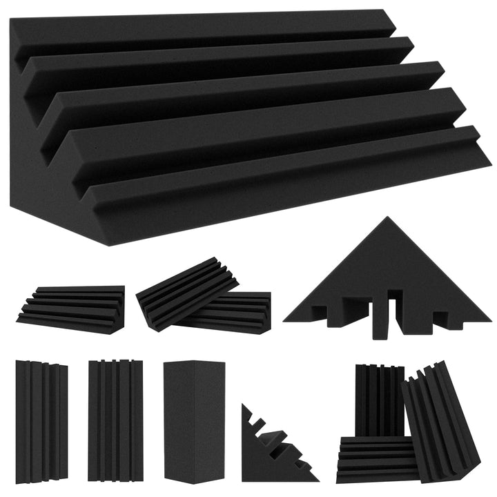 BXI Bass Traps - 12 Stück 10 X 10 X 30 cm Dichter Studio Bass-Schaumstoff Eckabsorber, Akustische Be