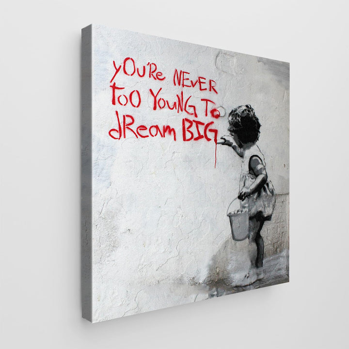 Giallobus - Gemälde - Banksy - - Standardleinwand - 100x100-16 - Nie zu jung - Bereit zum Aufhängen