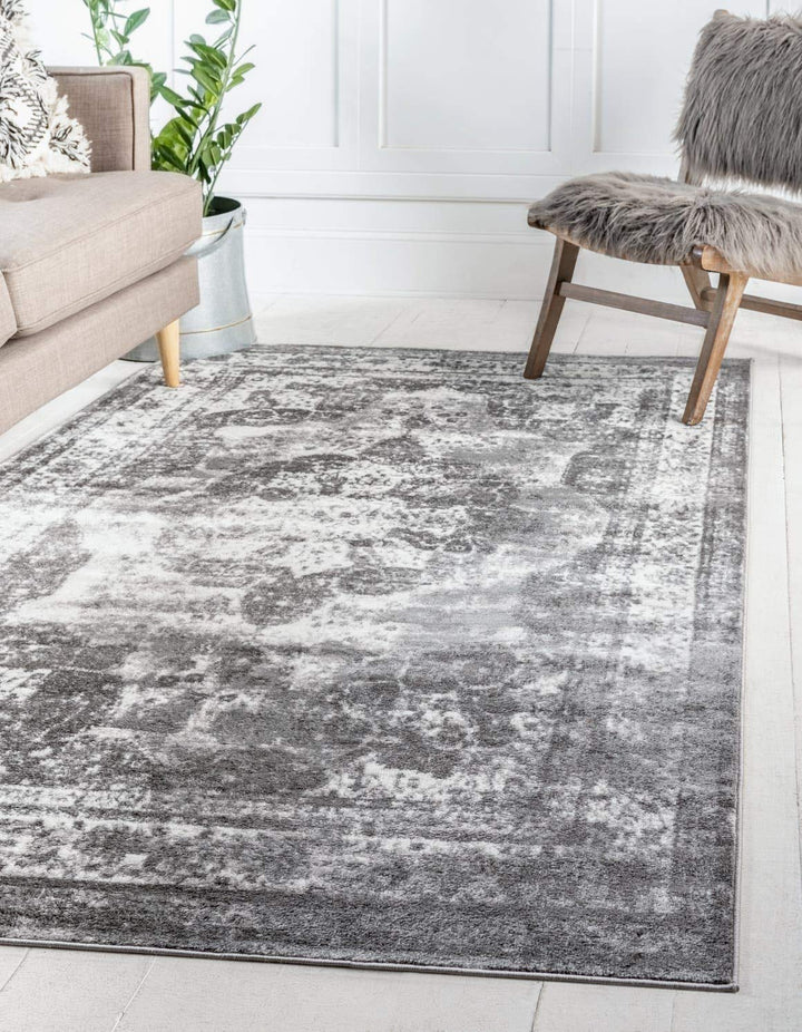 Unique Loom Sofia Kollection Traditioneller Vintage-Flächenteppich, Grau, 100x160 99 x 160 cm (Recht