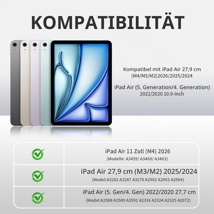 JKSML Tastatur Hülle für iPad Air 11 Zoll M4/M3/M2 (2026/2025/2024) &amp; iPad Air 5./4. Gen (2022/2020)