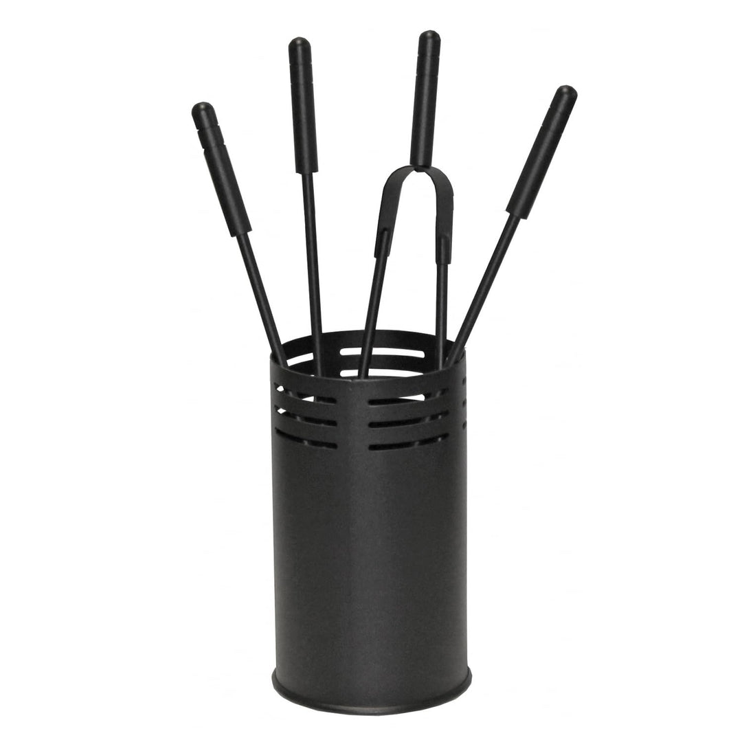 raik 21.02.769.2 Kaminbesteck, 4-teilig, schwarz beschichtet, 61cm