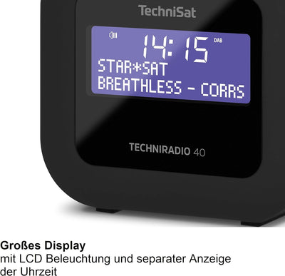 TechniSat TECHNIRADIO 40 - DAB+ Radiowecker (DAB, UKW, Wecker mit zwei einstellbaren Weckzeiten, Sle