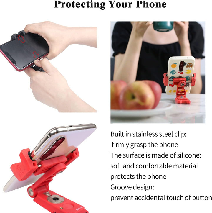 IFOOTAGE Handlicher Stativ-Adapter,Silicagel-Telefonclip mit Kaltschuhkopf für LED-Blitz,Monitor,Mik