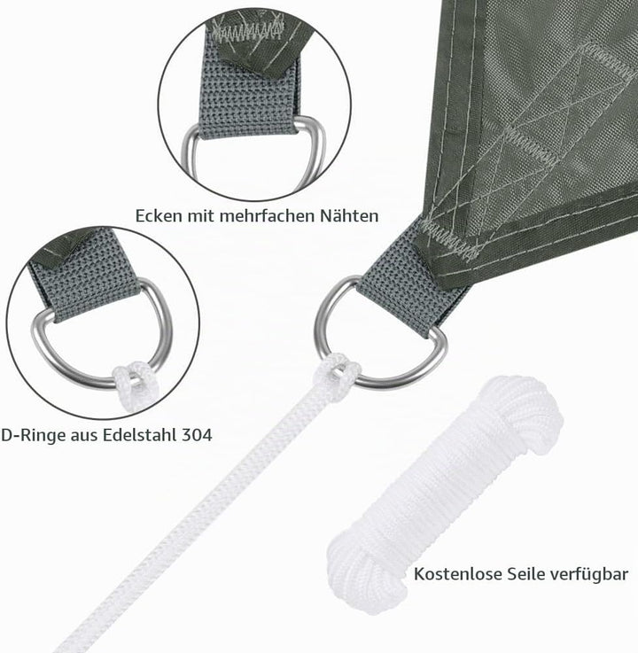 OFFCUP Sonnensegel, Sonnenschutz Baldachin, rechteckige Markise, Oxford-Stoff Wasserdicht Ripstop Uv