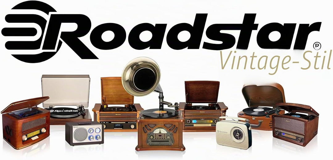 Roadstar HRA-1500UEMP Tragbares CD-Radio Vintage FM/MW, CD-MP3-Player, USB Aufnahmefunktion, Stereo,