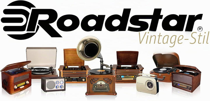 Roadstar HRA-1500UEMP Tragbares CD-Radio Vintage FM/MW, CD-MP3-Player, USB Aufnahmefunktion, Stereo,