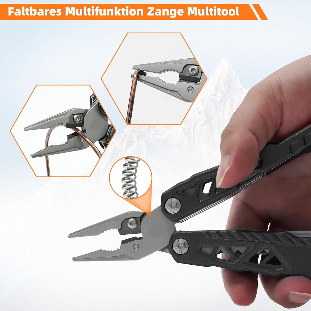 Multitool Camping 18 in 1(Schraubenschlüssel Schwarz), Schraubenschlüssel Schwarz