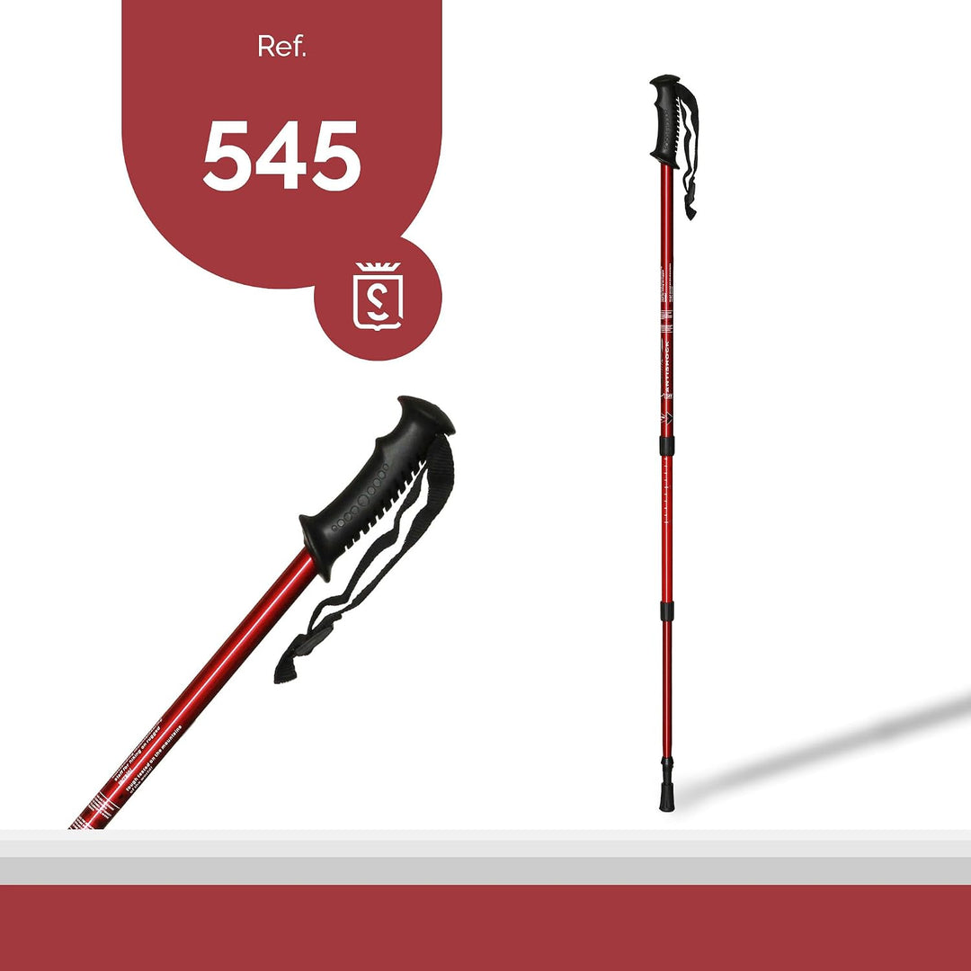 Ausziehbarer Trekkingstock aus Aluminium für Aufsätze, Farbe Rot (545)