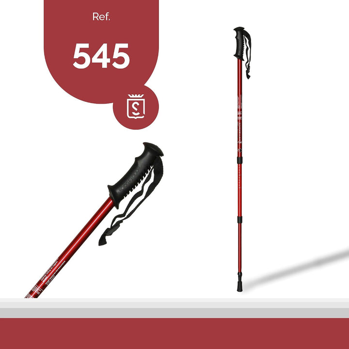 Ausziehbarer Trekkingstock aus Aluminium für Aufsätze, Farbe Rot (545)