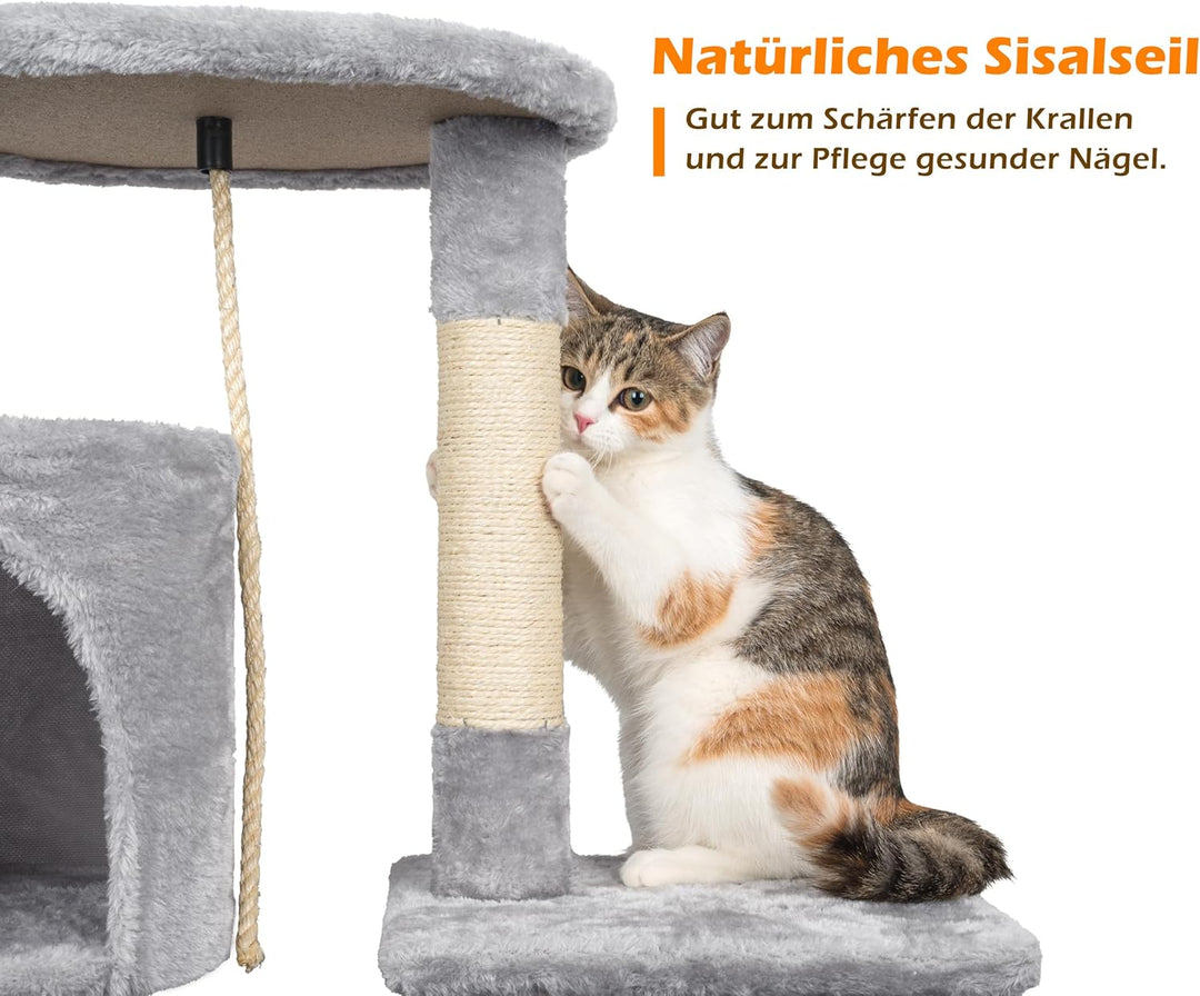 Kratzbaum, 112 cm Katzenbaum Stabil Katzenkratzbaum, Aktivitätskratzbäume mit Kratzsäule Grosser Pla
