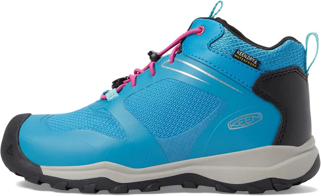 KEEN Unisex Kinder Wanduro Mid Waterproof Wanderstiefel 24 EU Fjord Blue Fuchsia Purple, 24 EU Fjord
