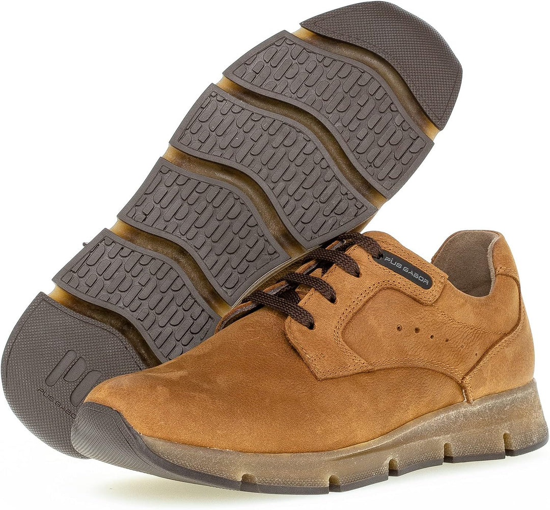 Pius Gabor Herren Sneaker Low, Männer Halbschuhe,Wechselfussbett,Superflex Sohle 41 EU Braun Tobacco