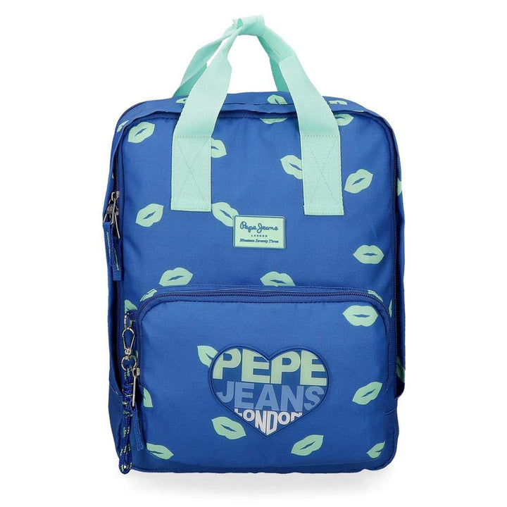 Pepe Jeans Ruth Anpassbarer Laptop-Rucksack Blau 30x40x13 cms Polyester 14" 15.6L Adaptiver PC-Rucks