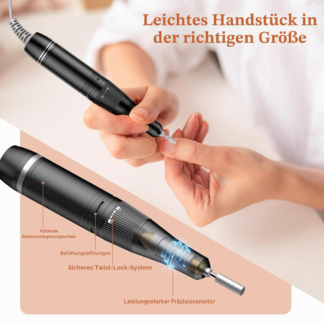 Nagelfräser Elektrische für Gelnägel 35000 u/min, Nagelfeile Maniküre Pediküre Set Professionelle Na