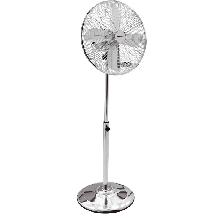 Syntrox Germany SVT-50W Chrome Retro Ventilator mit Oszillation Axialventilator Standventilator Wind