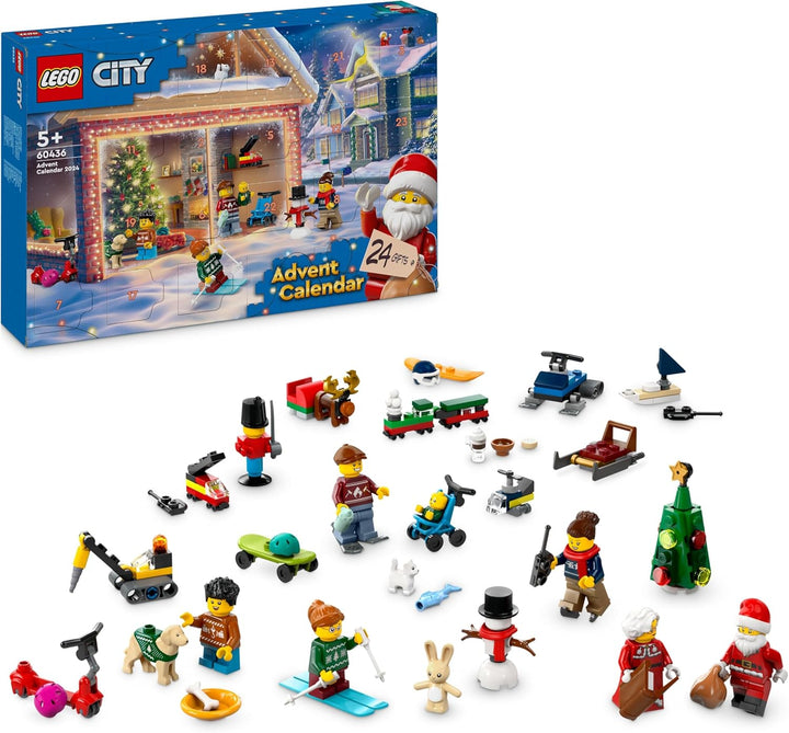 LEGO City Adventskalender 2024, Adventsgeschenk für Kinder ab 5 Jahren, 24 Überraschungen, Minifigur