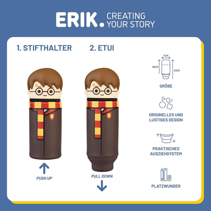 Grupo Erik Harry Potter Federmäppchen Mäppchen Merch | Federmappe Stift Etui Schule 1 Fach 6,5 x 17