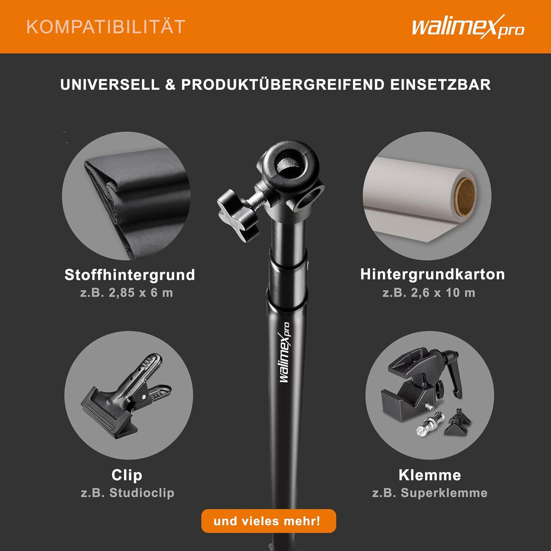 Walimex pro 15228 Teleskop Hintergrundstange (120-307 cm) 120-307 cm