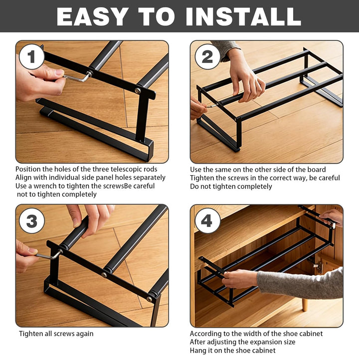 Ausziehbarer Schrank Organizer 40–70 cm, Hängender Schuhorganizer und Regalablage für Schrank, Küche
