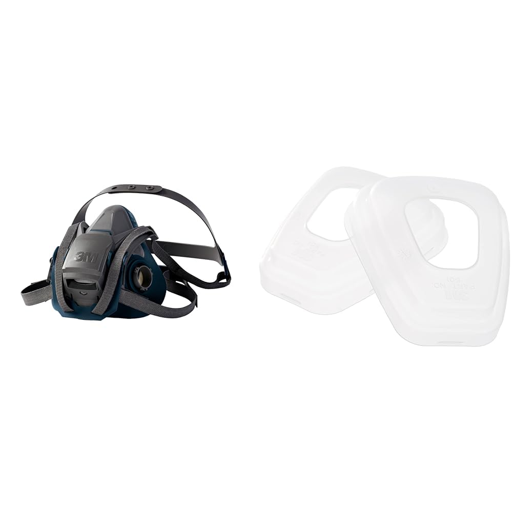 3M Atemschutz-Halbmaske 6502QL – Atemmaske mit Cool-Flow Ausatemventil & Quick-Release Mechanismus &