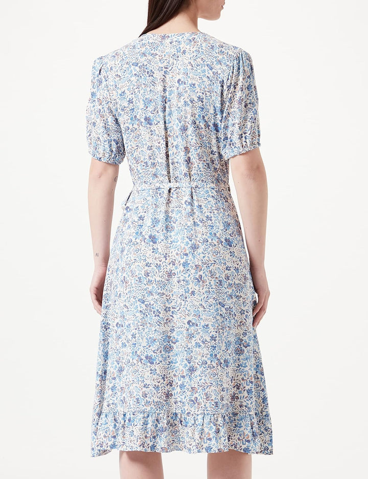 Part Two Damen Clairepw Dr Feminine Silhouette Kleid 36 Blau Bemalte Blume, 36 Blau Bemalte Blume