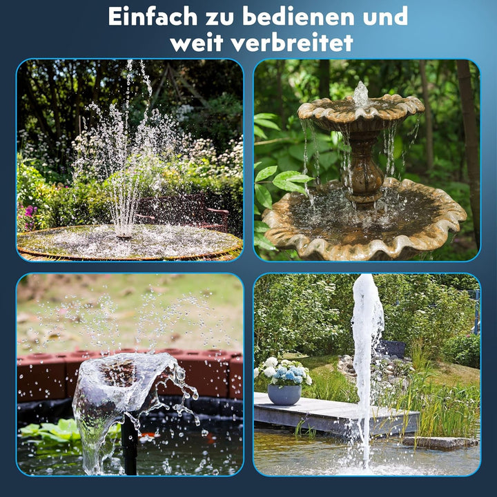 Biling 8W Teichfilter Solar mit Akku und 10 Düsen Solar Teichpumpe mit Filter für klare Teiche bis 5