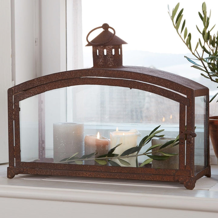 LOBERON® Laterne Miora, rustikales Antik-Finish, charmanter Rost-Charakter, für mehrere Kerzen oder