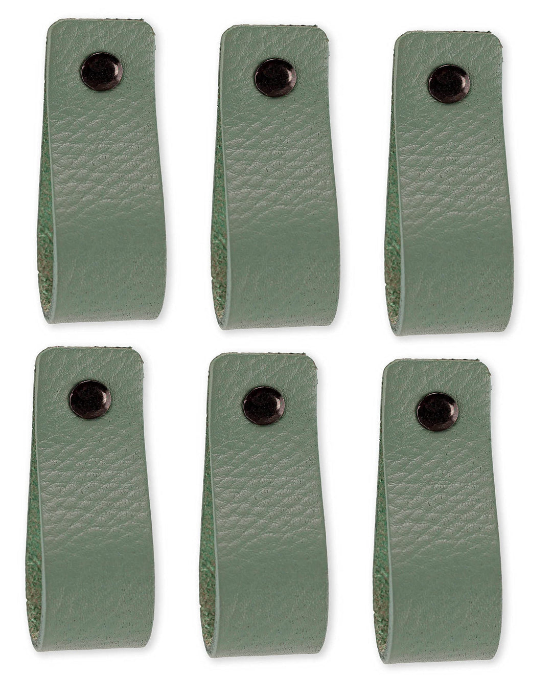 Brute Strength - Ledergriffe für Möbel - Blassgrün - 6 Stück - 16,5 x 2,5 cm - Schrankgriff, Türgrif