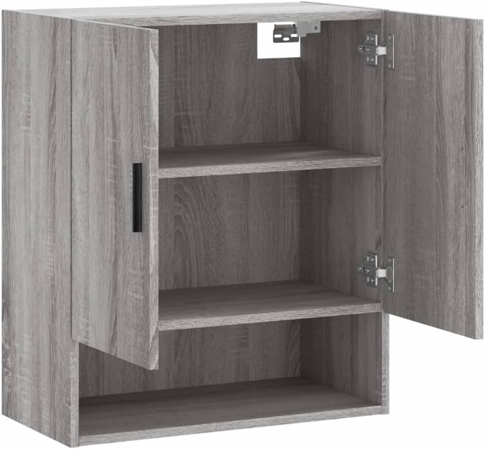 prissent Wandschrank Grau Sonoma 60x31x70 cm Holzwerkstoff Hängeschrank Badschrank Langlebiges Mater