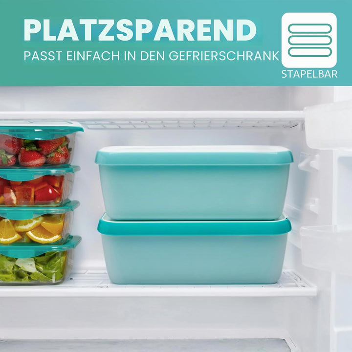 SveBake Eisbehälter für Speiseeis 1,4 Liter - 2er-Set Behälter mit Deckeln, Hausgemachte für EIS Cre