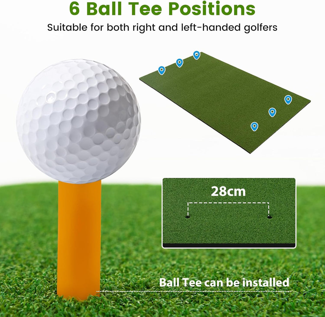 LIFEZEAL Golf Übungsmatte, Abschlagmatte Golf mit 6 Abschlagpositionen, Outdoor Sports Golf Training