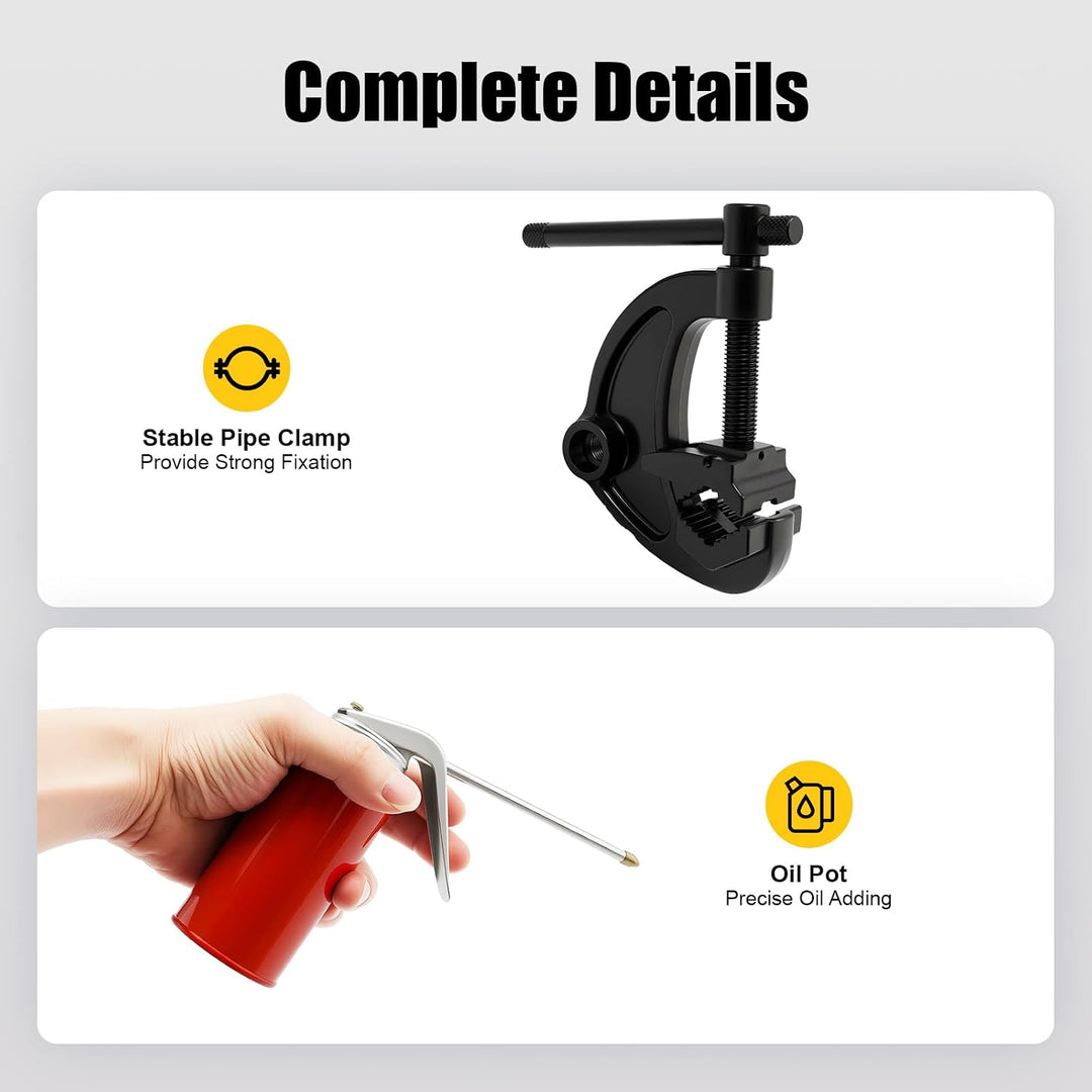 Tragbare Gewindeschneidmaschine, 2300W Rohreinfädler für Rohre mit 6 Matrizen 1/2", 3/4", 1", 1-1/4"