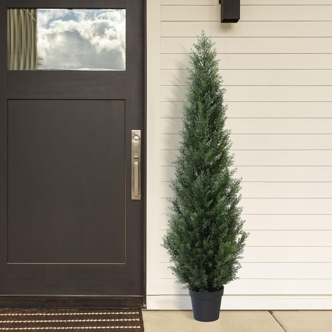 CROSOFMI Künstliche Pflanzen Gross Zedernbaum 155 cm Kunstpflanzen Wie Echt im Topf Plastik Fake Pla