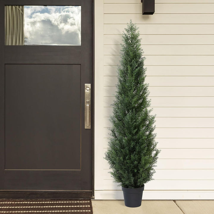CROSOFMI Künstliche Pflanzen Gross Zedernbaum 155 cm Kunstpflanzen Wie Echt im Topf Plastik Fake Pla