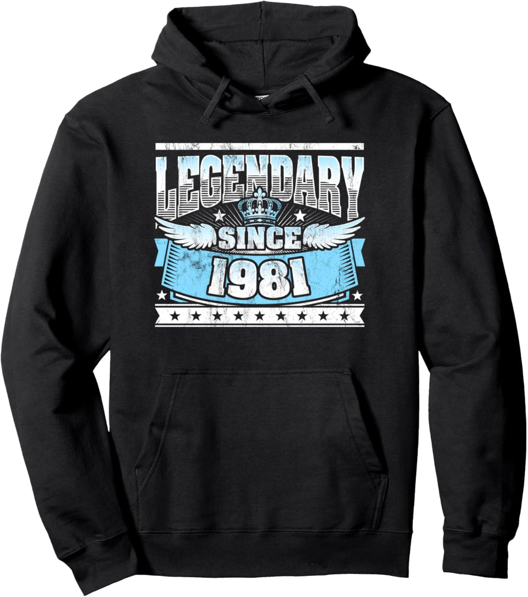Legendary Since 1981 Vintage 43rd Birthday Pullover Hoodie