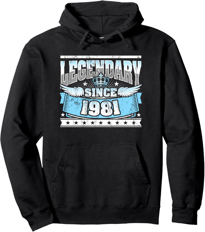 Legendary Since 1981 Vintage 43rd Birthday Pullover Hoodie