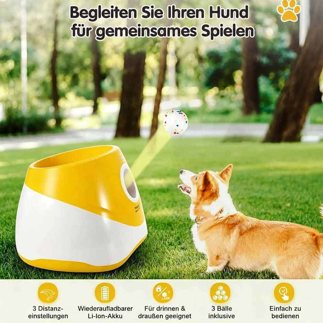 Ballwurfmaschine für Hunde, Automatischer Hundeballwerfer mit Tennisball, Interaktives Hundespielzeu