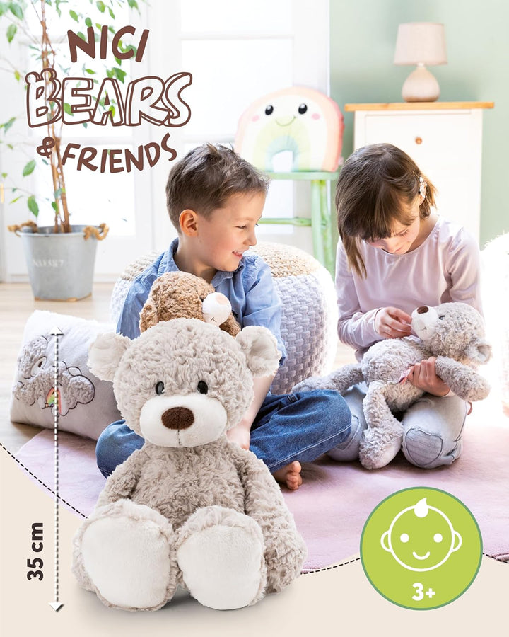 NICI Kuscheltier Bär Finni 35cm - grau - Weiches Plüschtier – niedliches Stofftier zum Kuscheln & Sp