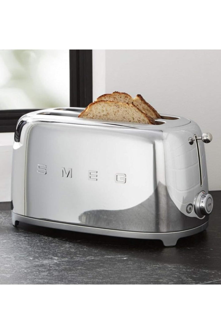 Smeg TSF02SSEU Toaster 4 Scheiben, chrom Silber, Silber