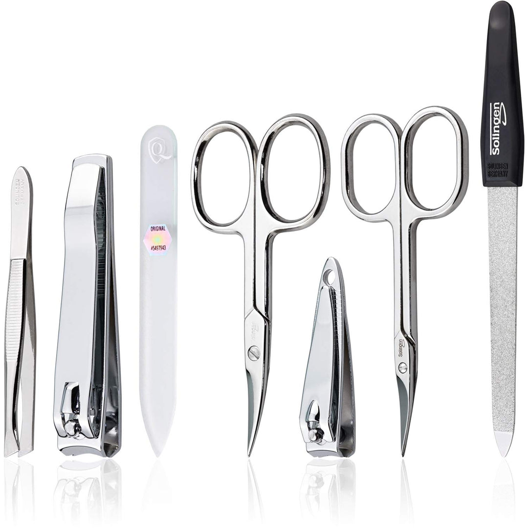 marQus Maniküre Set Damen und Herren Solingen Made in Germany 7 Teile mit patenierter Glasfeile für
