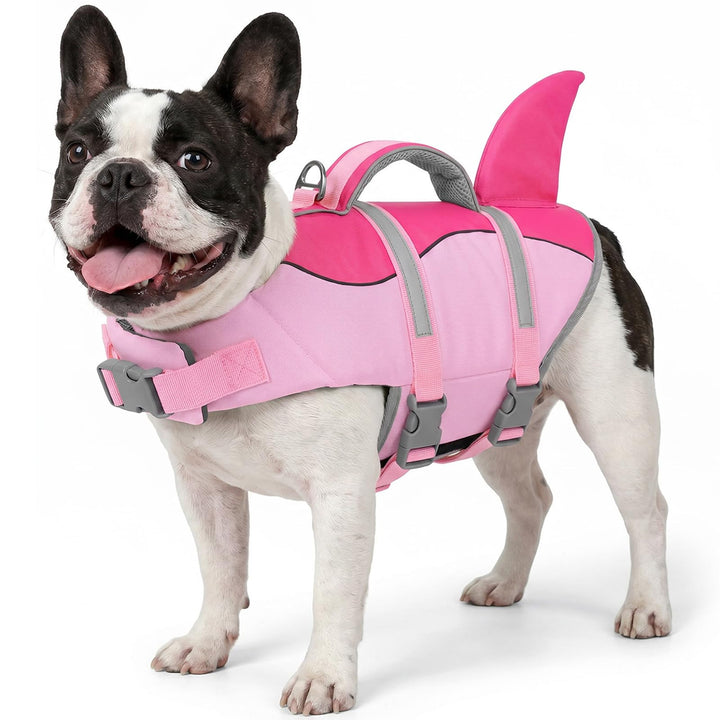 AOFITEE Schwimmweste Hund Klein, Verstellbar Hunde Schwimmweste Hai, Ripstop Hundeschwimmweste Klein