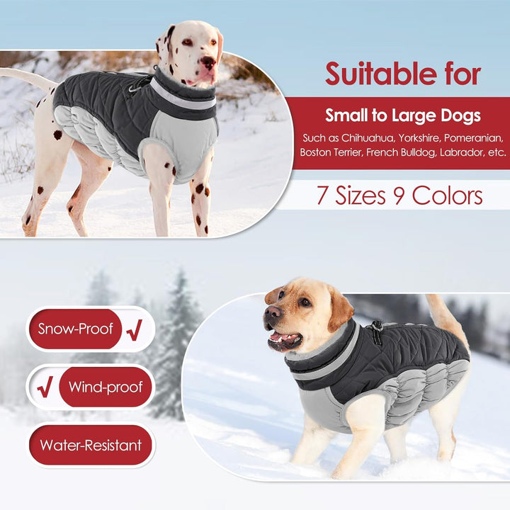 AOFITEE Hundemantel Grosse Hunde, Warme Hundemantel Winter Wasserdicht Hundejacke Winterjacke mit Ge