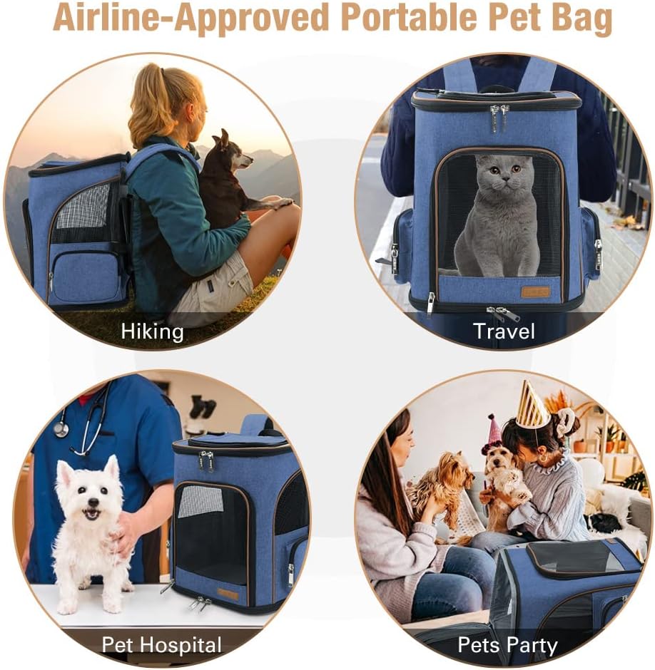 Lekesky Gross Katzenrucksack Hunderucksack für Katzen und Hunde bis 8-10kg, Erweiterbar Faltbare Hau