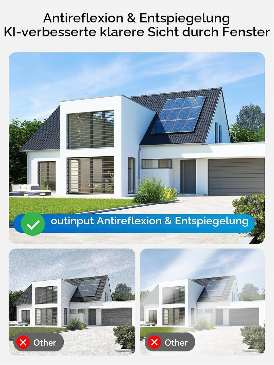 Outinput 3MP 2K Fensterkamera Innen, 2,4G&amp;5GHz Überwachungskamera Innen mit 18° Verstellbarer Halter