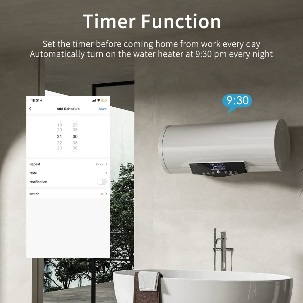eMylo Smart WIFI Energiemessgerät, Einphasiger DIN-Schienen LCD-Digitalzähler, Leckage-Schutzschalte