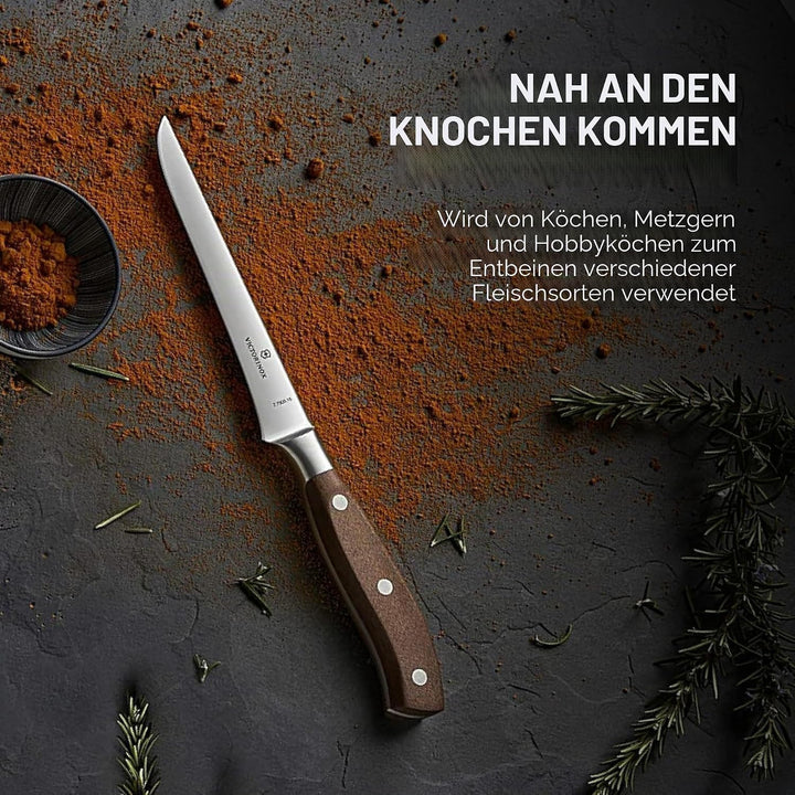 Victorinox, Grand Maître, Profi Ausbeinmesser, Extra Scharfe Klinge, gerader Schliff, 15 cm, Edler H
