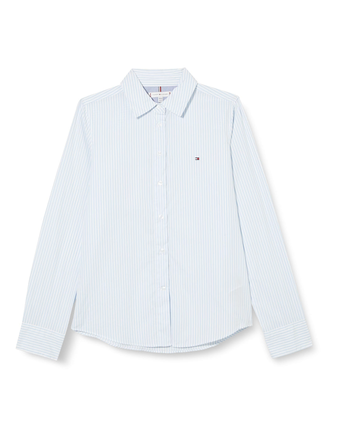 Tommy Hilfiger Damen Hemd Essential Stp Regular Shirt Freizeithemd 32 Blau (Ithaka Stp/ Breezy Blue)